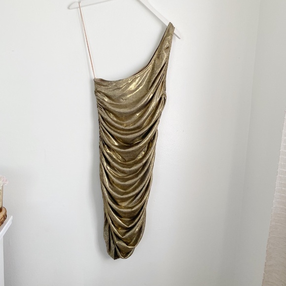 Alice + Olivia Cruz Ruched One Shoulder Mini Dress Size 14 Nwot - Picture 5 of 6